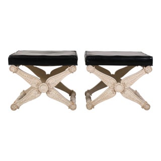 Pair Louis XVI Style Curule Stools For Sale