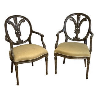 Pair E J Victor Plume Back Fauteuil Chairs For Sale
