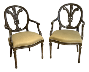 Pair E J Victor Plume Back Fauteuil Chairs