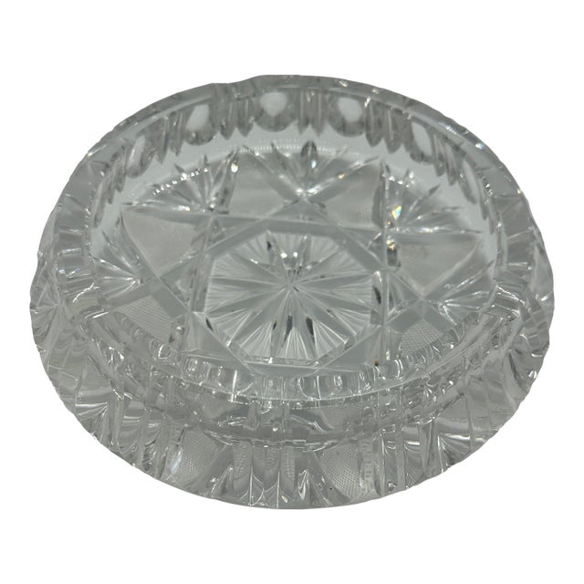 Cut Crystal Glass Ashtray From Italy For Sale