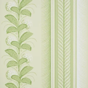 Sample - Schumacher Hydrangea Drape Wallpaper in Green