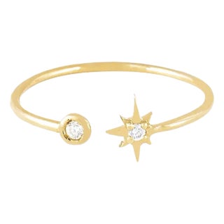 18k Gold Diamond Minimalist Ring Us 7 For Sale