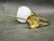 Vintage Brass and Opaline Glass Wall Lights by Kamenický Šenov, 1970s, Set of 3 For Sale - Image 9 of 16
