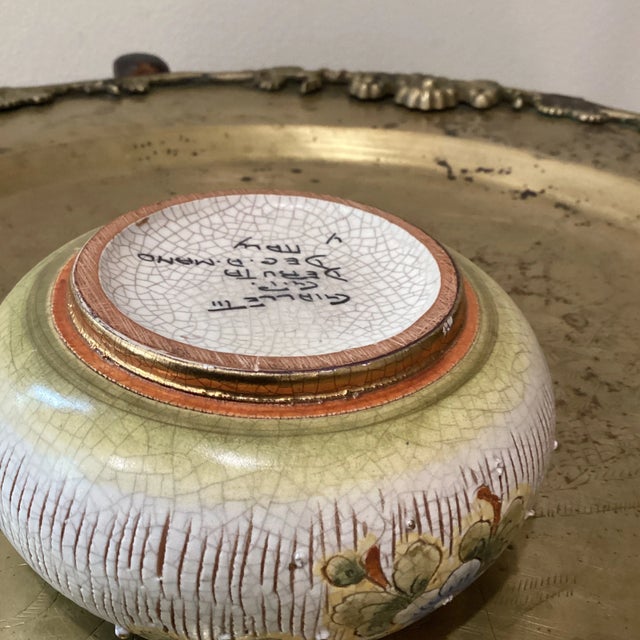 Early 20th Century Antique Deruta Italy Pottery Ashtray Hand Painted Artist Signed For Sale - Image 10 of 13