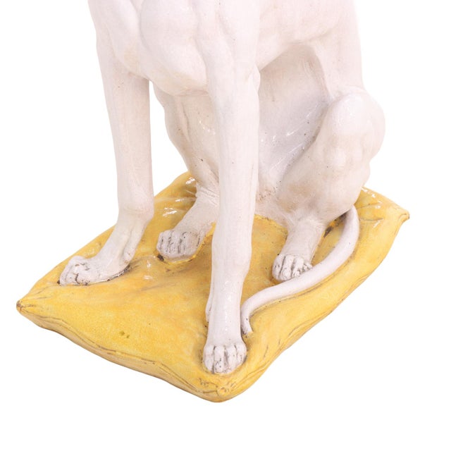 Italian Majolica Statue of a Borsoi Dog, C. 1950 For Sale - Image 4 of 4