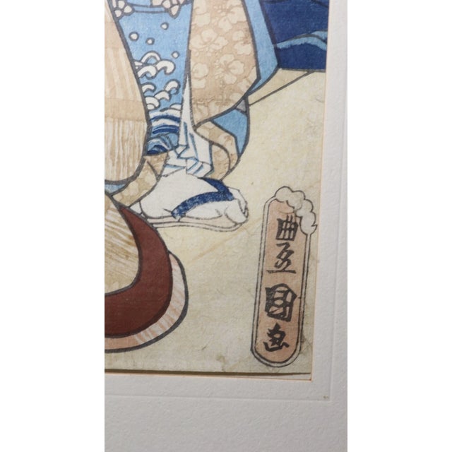 Antique Late 19th Century Utagawa Kunisada Japanese Woodblock Figural Edo Print For Sale In New York - Image 6 of 12