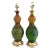 Mid Century Modern Green & Amber Ceramic Table Lamps - a Pair For Sale