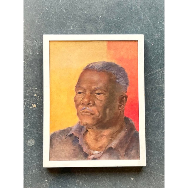 Vintage Original Oil Portrait on Canvas For Sale - Image 4 of 12