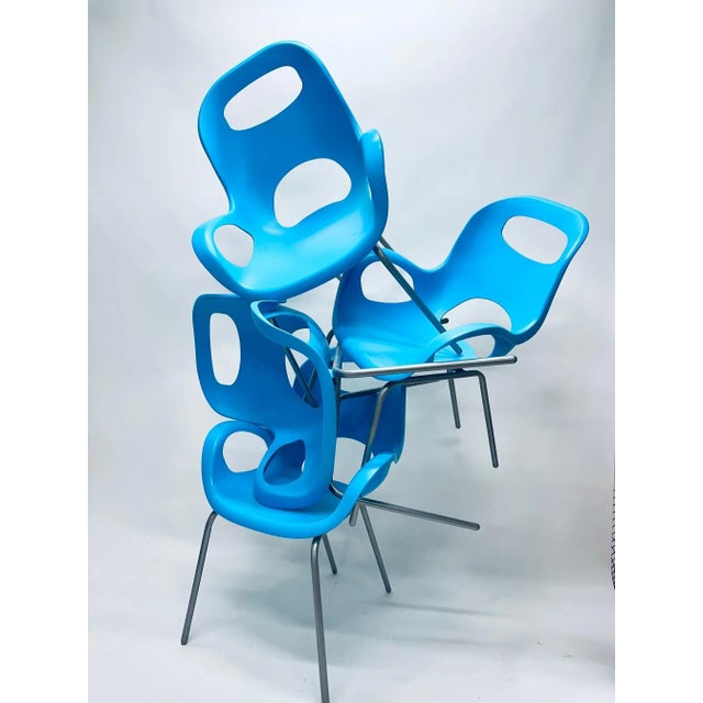 Metal Y2k Karim Rashid Turquoise Oh Chairs - a Pair For Sale - Image 7 of 8