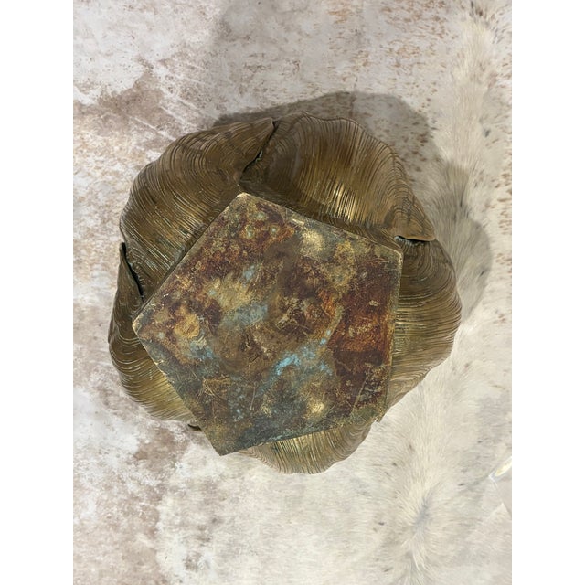 Large Scale Vintage Palm Beach Style Brass Seashell Planter For Sale - Image 15 of 15