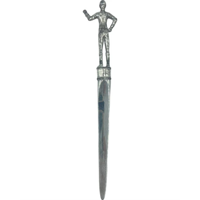 Vintage the "21" Club New York Nyc Restaurant Equestrian Jockey Letter Opener Desk For Sale - Image 9 of 13