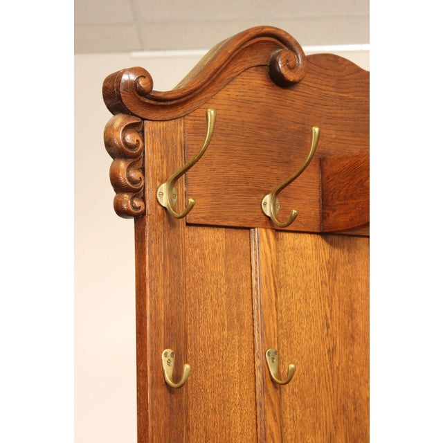 Late 19th Century Victorian Carved Oak Coat Rack or Hall Stand | Chairish