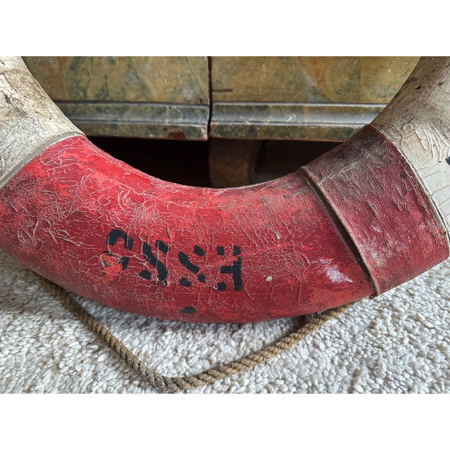 Antique German Lifebuoy with Strong Patina For Sale - Image 3 of 15