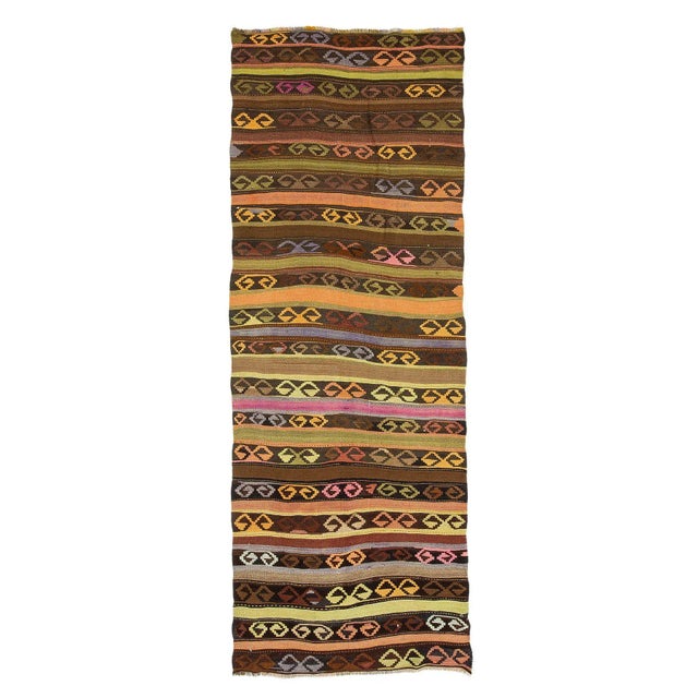 Textile Vintage Turkish Kars Kilim Rug For Sale - Image 7 of 7