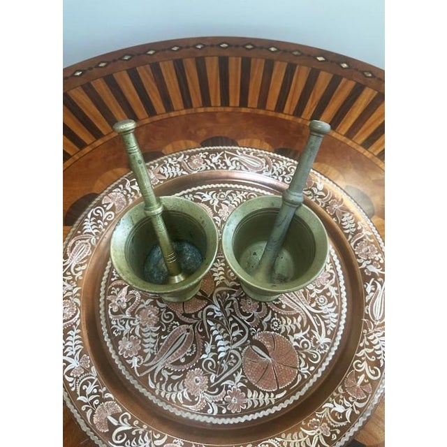 Pair of Vintage Brass Mortar and Pestles For Sale - Image 4 of 6