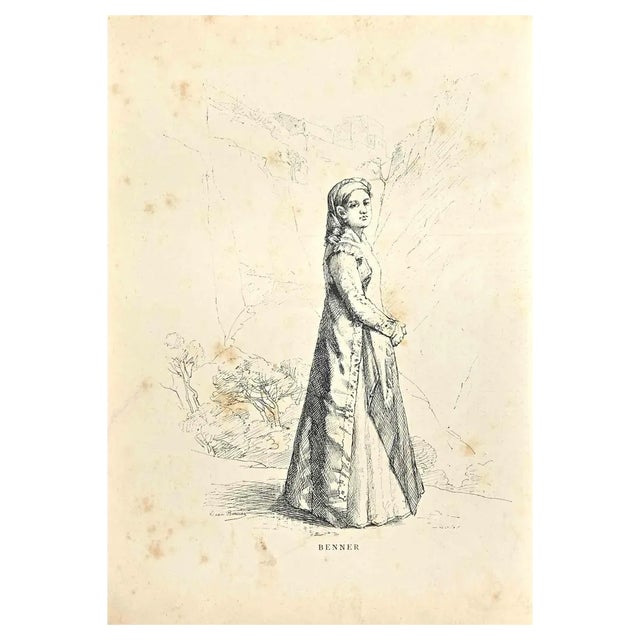 Jean Benner, Woman, Lithograph, Late 19th Century For Sale