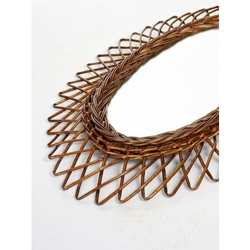 Rush Mirror with Geometric Patterns, France, 1960s For Sale - Image 10 of 12