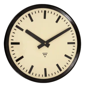 Large Bakelite Industrial Train Station Round Wall Clock, 1940s