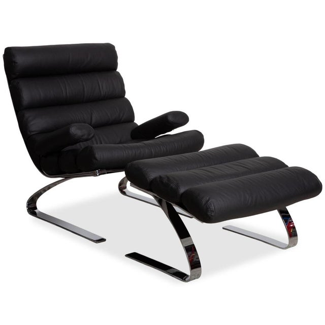 Set of Leather and Chrome Sinus Armchair and Ottoman from COR For Sale - Image 14 of 14