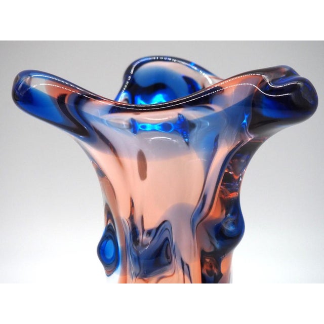 Mid-Century Modern Vintage Bohemian Glass Vase by Karel Zemek for Mstisov, 1960s For Sale - Image 3 of 9