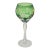 Nachtmann Bleikristall Green Cut to Clear Crystal Wine Glass With Grapes Motif, 8.25” German Stemware For Sale