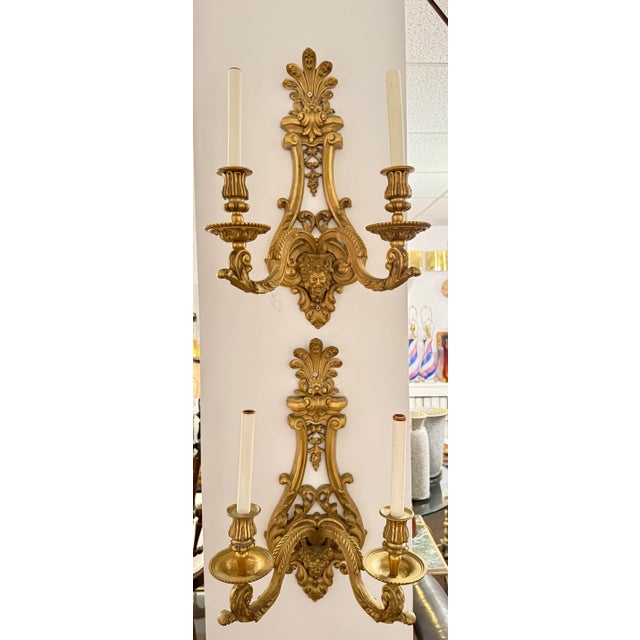Pair of Ormolu French Regency Gilded Bronze Sconces, Circa 19th C. For Sale - Image 9 of 9