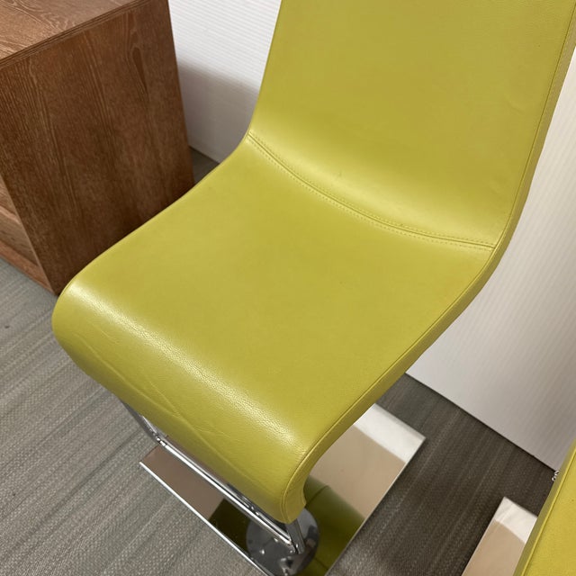 Karim Rashid for Bonaldo Adjusting Skipping Bar Stools, Chartreuse For Sale - Image 12 of 12