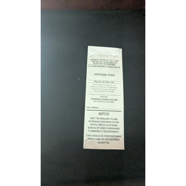 Late 20th Century Late 20th Century Pennsylvania House Queen Anne Upholstered Cherry Wood Stool - Tan & Gold For Sale - Image 5 of 8