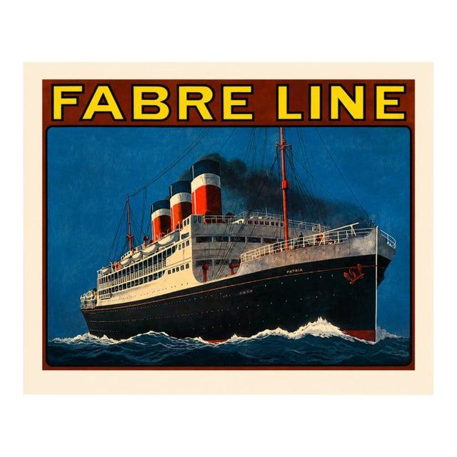 Fabre Line “Patria” Ocean Liner, C. 1930s, Maritime Travel Poster For Sale