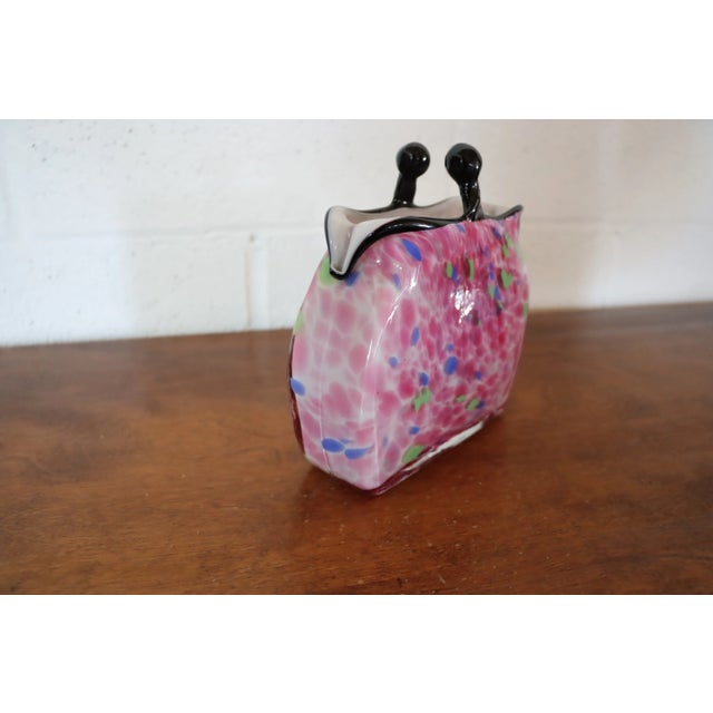 Traditional Murano Glass Purse Vase For Sale - Image 3 of 8