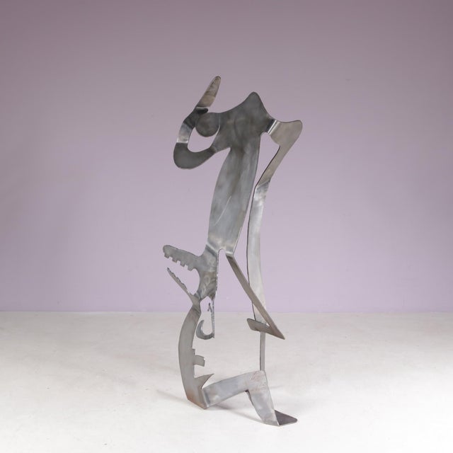 Postmodern Guido Hafner, Mensch Mit Mensch (Human with Human), 1990s, Metal For Sale - Image 3 of 16