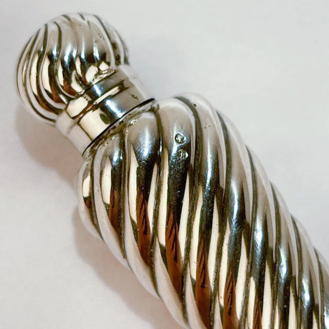 Antique Late Victorian English Sterling Silver Perfume Flask & Fitted Case For Sale - Image 12 of 13