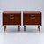 Brown Vintage Nightstands with Brass Details, Set of 2 For Sale - Image 8 of 8