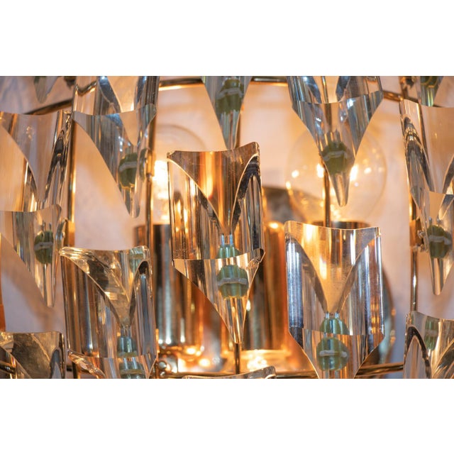 Metal Crystal & Gold Plated Wall Lights by Oscar Torlasco for Stilkronen, 1970s, Set of 2 For Sale - Image 7 of 12
