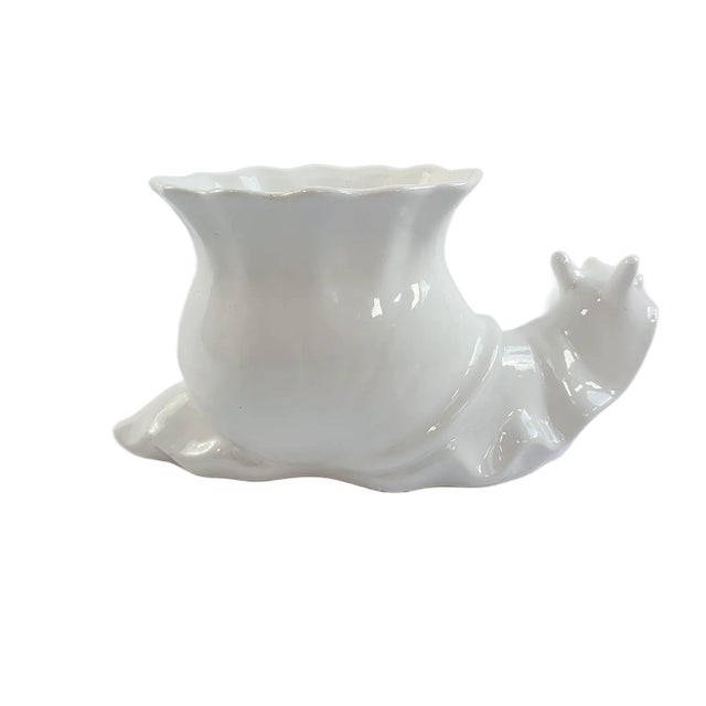 1980s 1980's Blanc De Chine Large Snail Planter For Sale - Image 5 of 10