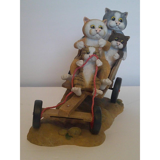 Rare Border Fine Arts Comic & Curious Cats Go-Karting A22913 Linda Jane Smith For Sale - Image 9 of 12