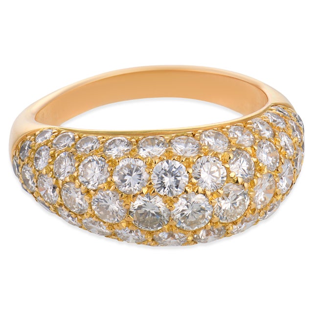 Contemporary Vintage 2.40 Carat Diamond 18k Yellow Gold Dome Ring, Size 7 For Sale - Image 3 of 5