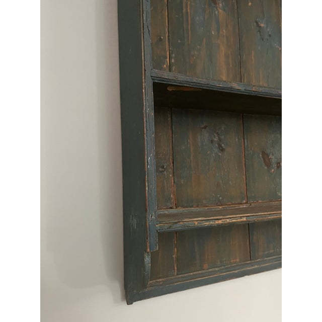 English English Pine Plate Rack in Original Blue Paint Circa 1820 For Sale - Image 3 of 9