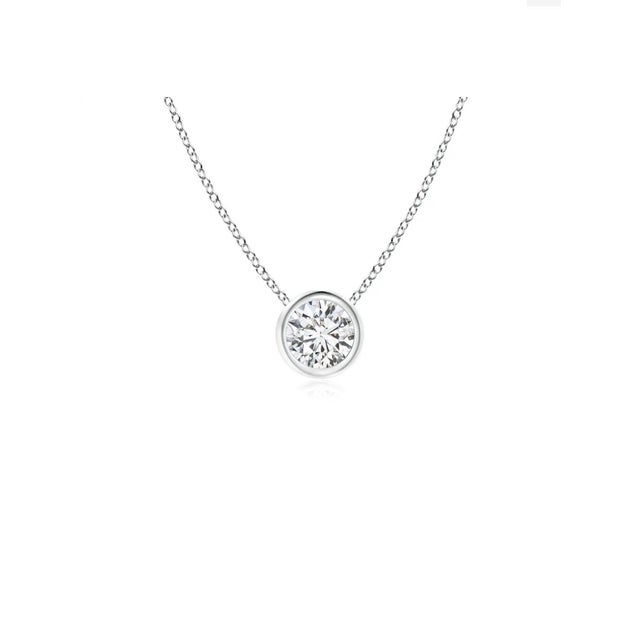 Diamonds by the Yard Single Diamond Pendant in White Gold 0.19 Ct Diamond For Sale In New York - Image 6 of 6
