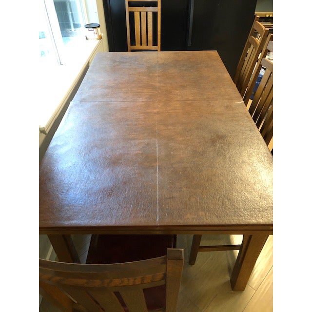 1990s Mission Stickley Draw Top Dining Table Chairish