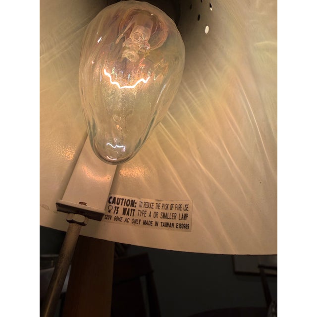 Metal 1970s Mid-Century Modern Hardwood Directional Table Lamp With Adjustable Bar & Conical Shade For Sale - Image 7 of 8