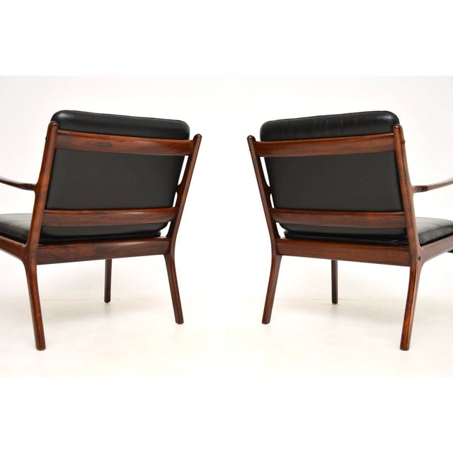 1960s Vintage Danish Leather Armchairs from Ole Wanscher, 1960s, Set of 2 For Sale - Image 5 of 11