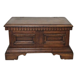 Rustic Carved Wooden Chest, Early 19th Century For Sale
