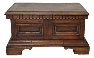 Rustic Carved Wooden Chest, Early 19th Century