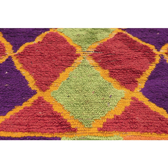 Late 20th Century Vintage Boujad Boucherouite Moroccan Rug, 04'05 X 08'03 For Sale - Image 5 of 10