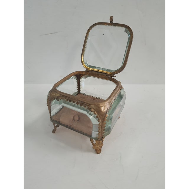 Very thick beveled glass, silk pillow inside Circa 1800's owned by Royals and Privileged