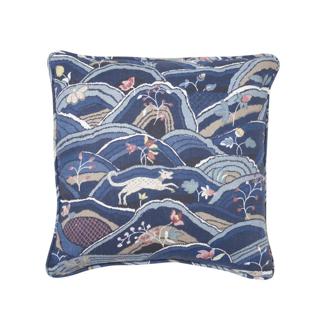This pillow features Rolling Hills with a Self-Welt finish. Charming animals gambol within a naïve landscape in this...