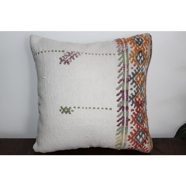 Turkish Kilim Decorative Pillow Cover - 16”x16" & 10.5"x20" For Sale In Raleigh - Image 6 of 13
