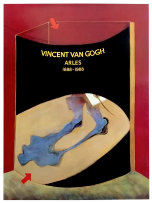 Francis Bacon Vintage 1988 Lithograph Print Exhibition Poster " Vincent Van Gogh Arles 1888 - 1988 "