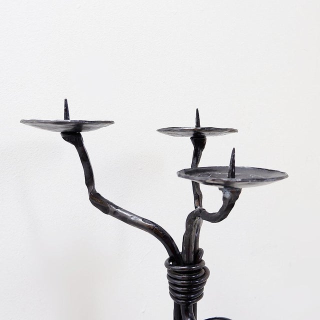 Early 21st Century Large Wrought Iron Candleholder with Abstract Design, 2010s For Sale - Image 5 of 15